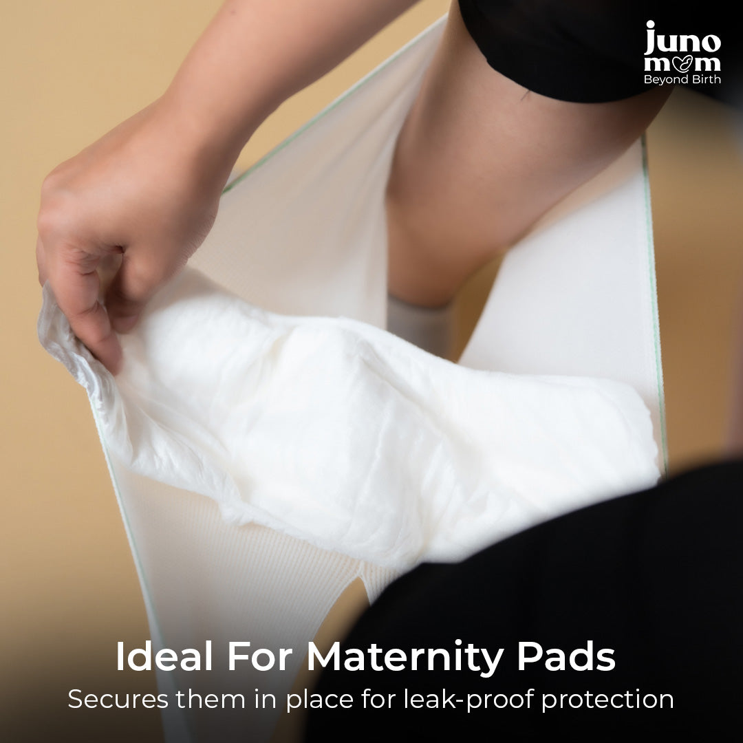 Juno Mom Postpartum Starter Kit |Grip Socks, Maternity Pads & Disposable Underwear