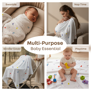 R for Rabbit Softkins Muslin Baby Blanket With 6 Layers - Newborn Swaddle & All Season Blanket - The Mom Store
