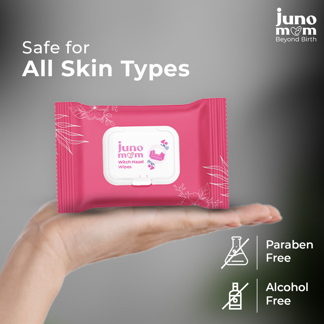 Juno Mom Postpartum Comfort Bundle | Witch-Hazel Wipes, Anti-Skid Grip Socks & Disposable Underwear