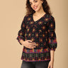 Artistry in Black Maternity and Nursing Top - MAT - SD - ARTIB - S