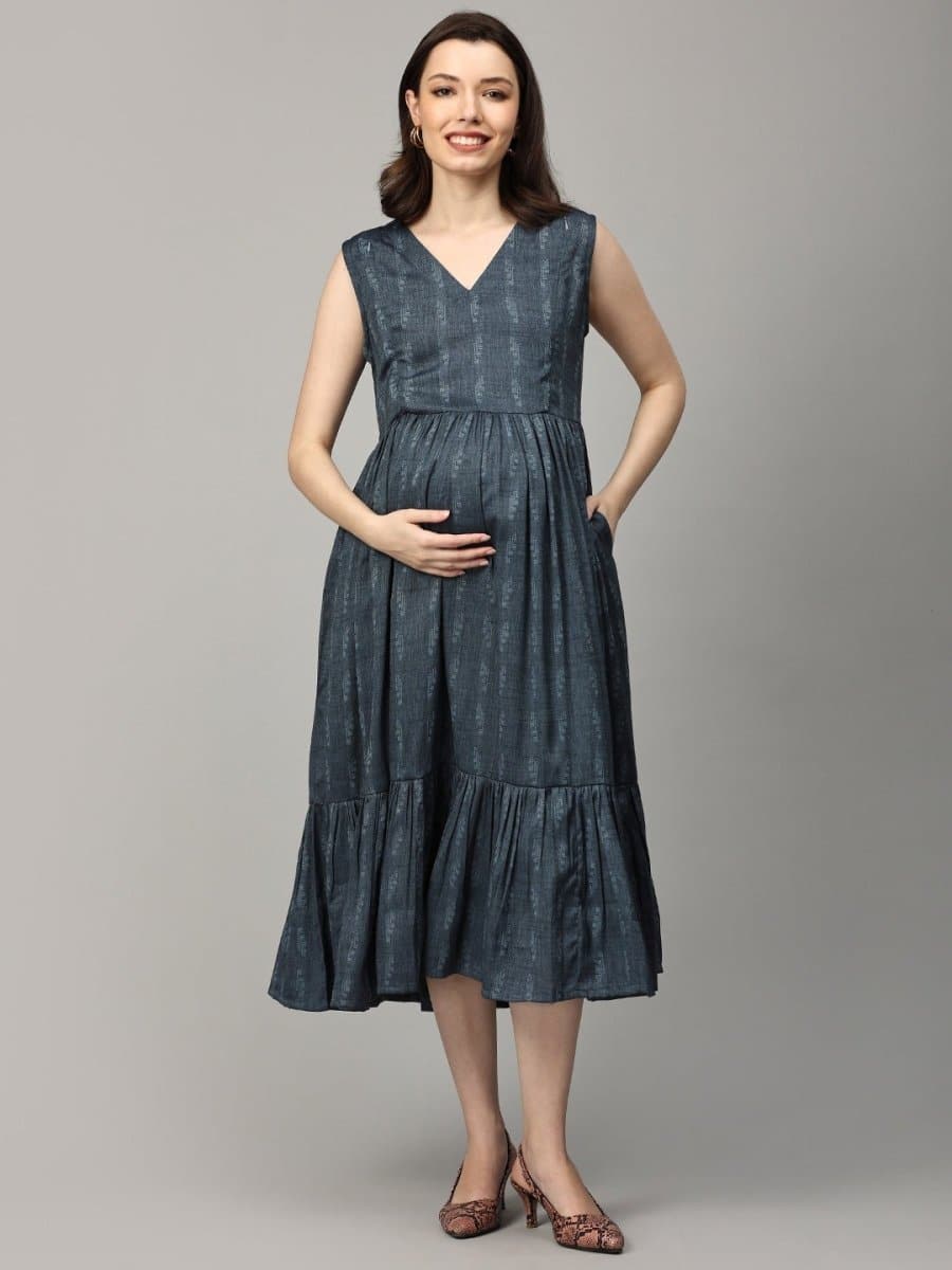 Ashen Orchid Maternity and Nursing Shacket Dress - DRS-SK-ASNOR-S