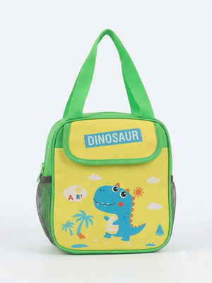 Asobi kids Dinosaur Adventure Insulated Lunch Bag with Front Flap Pocket - Lunch Bag