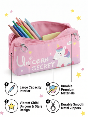 Asobi Kids | Dream Space Astronaut Large Capacity Pencil Case | Multi-Compartment Canvas Pouch for Boys & Girls - Stationery