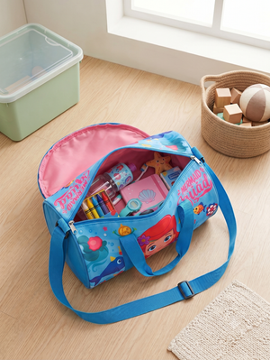 Asobi kids Mermaid Squad Kids Barrel Duffle Bag Playtime | Picnic | Swimming | Gym kit | Party | Sports time - Duffle Bag