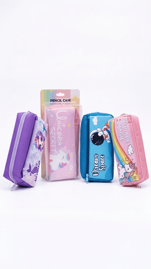 Asobi Kids | You Are Magic Rainbow Unicorn Pencil Case | High-Capacity Canvas Stationery Bag for Kids - Stationery