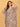 Aura in Bloom Maternity and Nursing Kaftan Nighty playful full-length pose with headphones around neck, highlighting roomy silhouette.