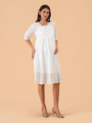 Aurelia Lace Maternity Midi Gown - S Maternity Gown