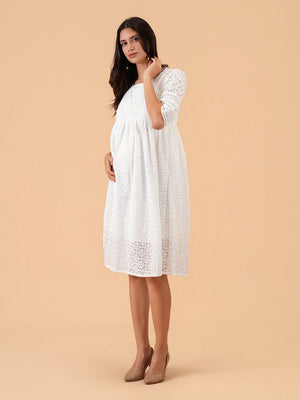 Aurelia Lace Maternity Midi Gown - S Maternity Gown