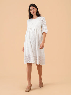 Aurelia Lace Maternity Midi Gown - S Maternity Gown