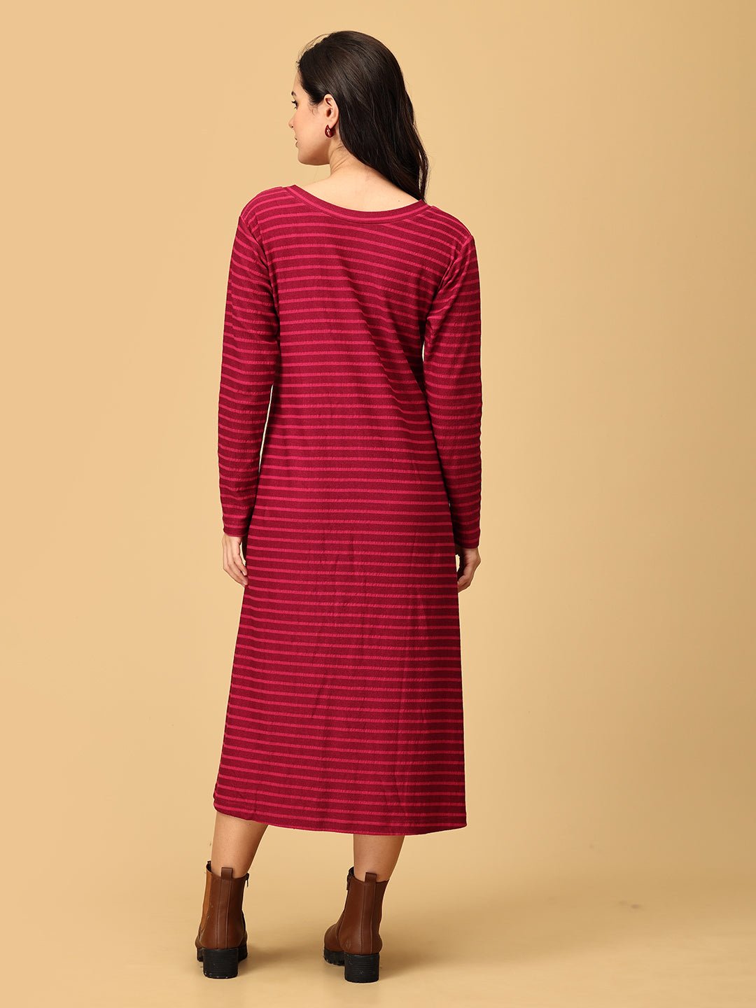 Aurora Berry - alis Ribbed Maternity and Nursing Dress - DRS - SD - AURB - S