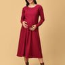 Aurora Berry - alis Ribbed Maternity and Nursing Dress - DRS - SD - AURB - S