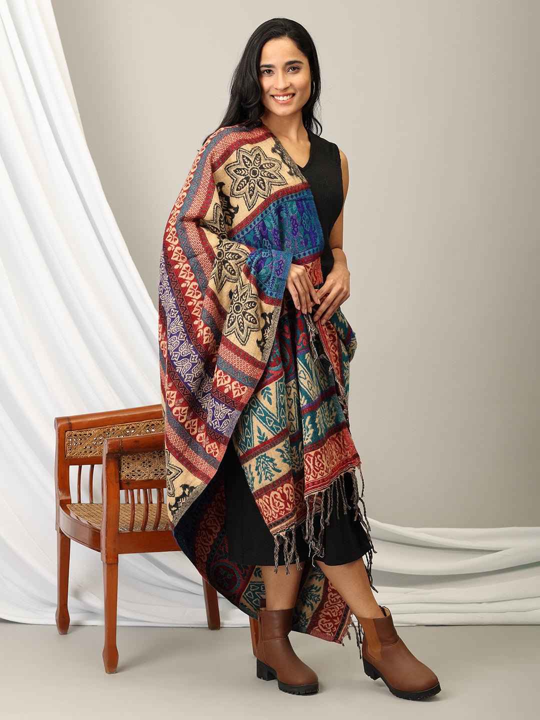 Aurora Wrap Acrylic Woolen Shawl - WNTSTL - AUROR