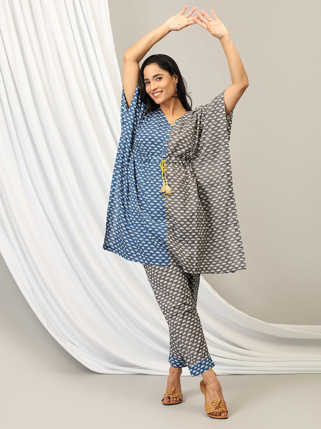 Auto - Ly Delighted Women's Kaftan Co - Ord Set - WES - AQPRT - S