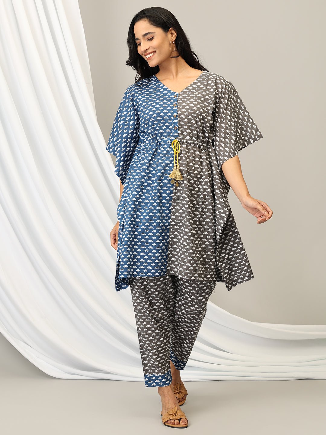 Auto - Ly Delighted Women's Kaftan Co - Ord Set - WES - AQPRT - S