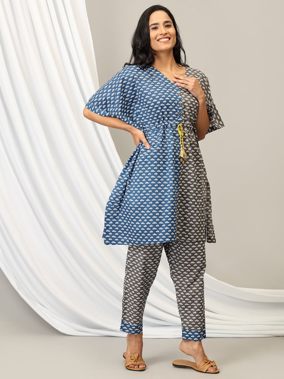 Auto - Ly Delighted Women's Kaftan Co - Ord Set - WES - AQPRT - S
