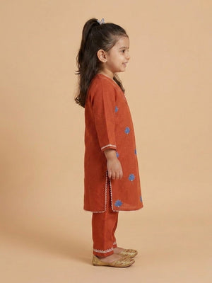 Avani Vatika Girls Embroidered Kurta Set - 1 - 2 Years Girls Ethnic Set