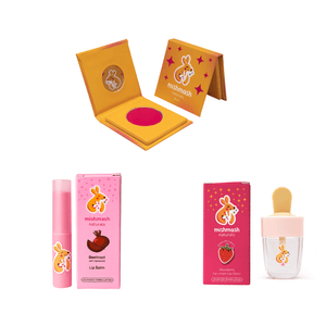 Ayurvedic Glam Set for Kids - Natural Blush, Lip Balm & Gloss - MMN - LG - LB - BL