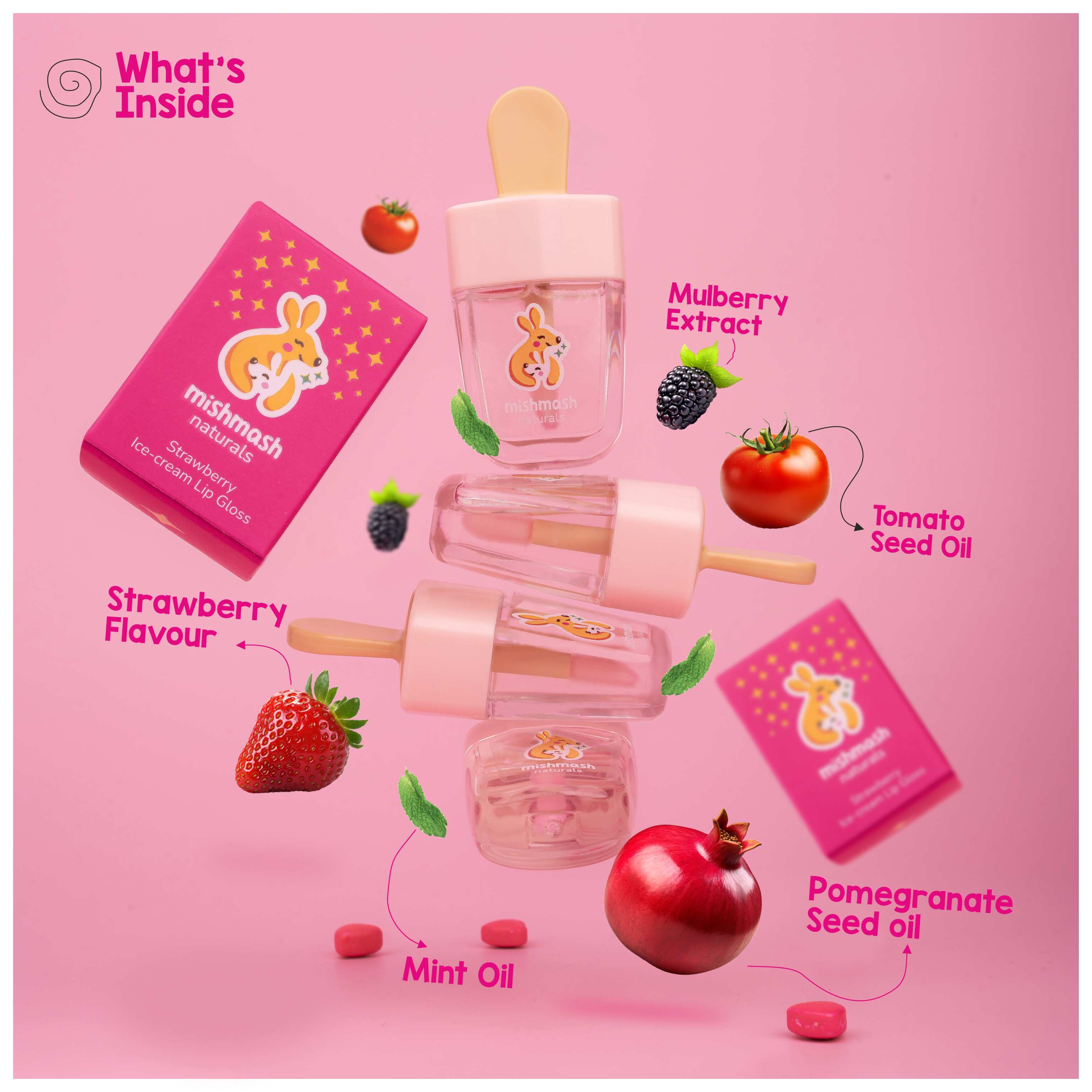 Ayurvedic Kids Face Care Combo – Blush, Lip Gloss & Eye Shadow - MMN - LG - BL - ES