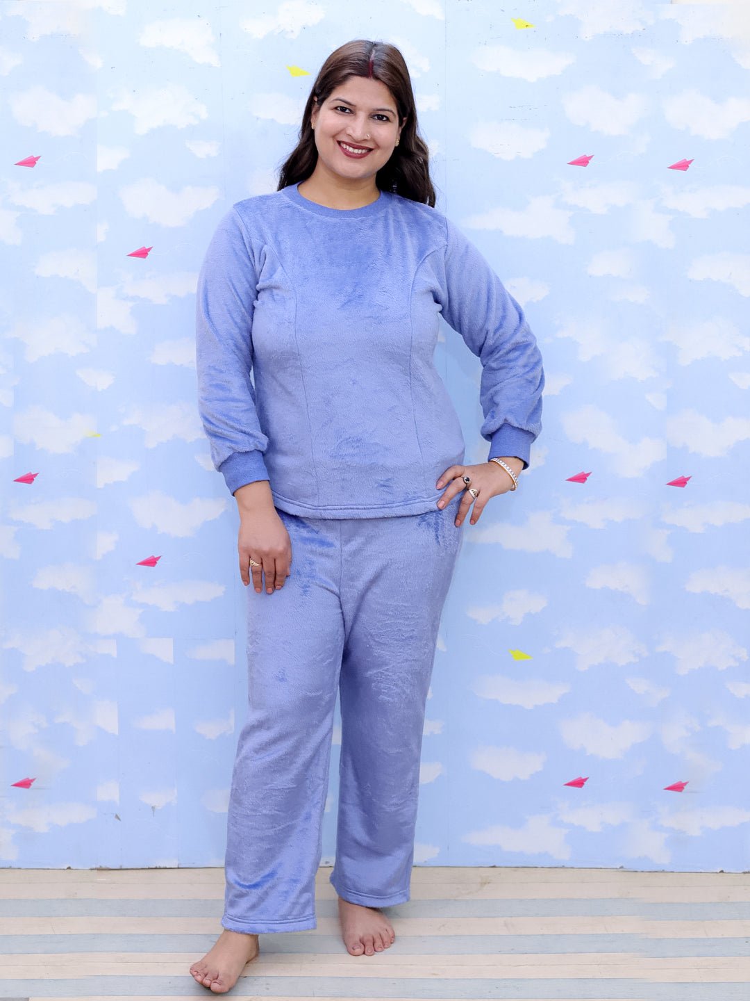 Azure Snuggle Womens Fleece Co - ord Set - MWW - SD - AZRSN - S