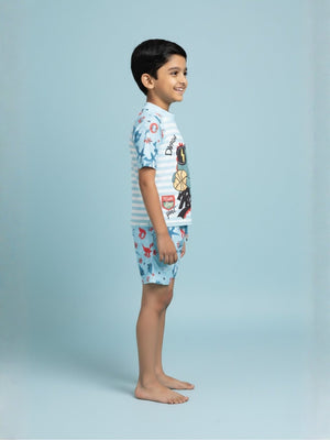 B - Ball Dino Boys T-shirt And Short Swim Set - 3 - 4 Years Kids Swimwear