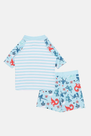 B-Ball Dino Boys T-shirt And Short Swim Set - KSW-SG-BBLD-3-4