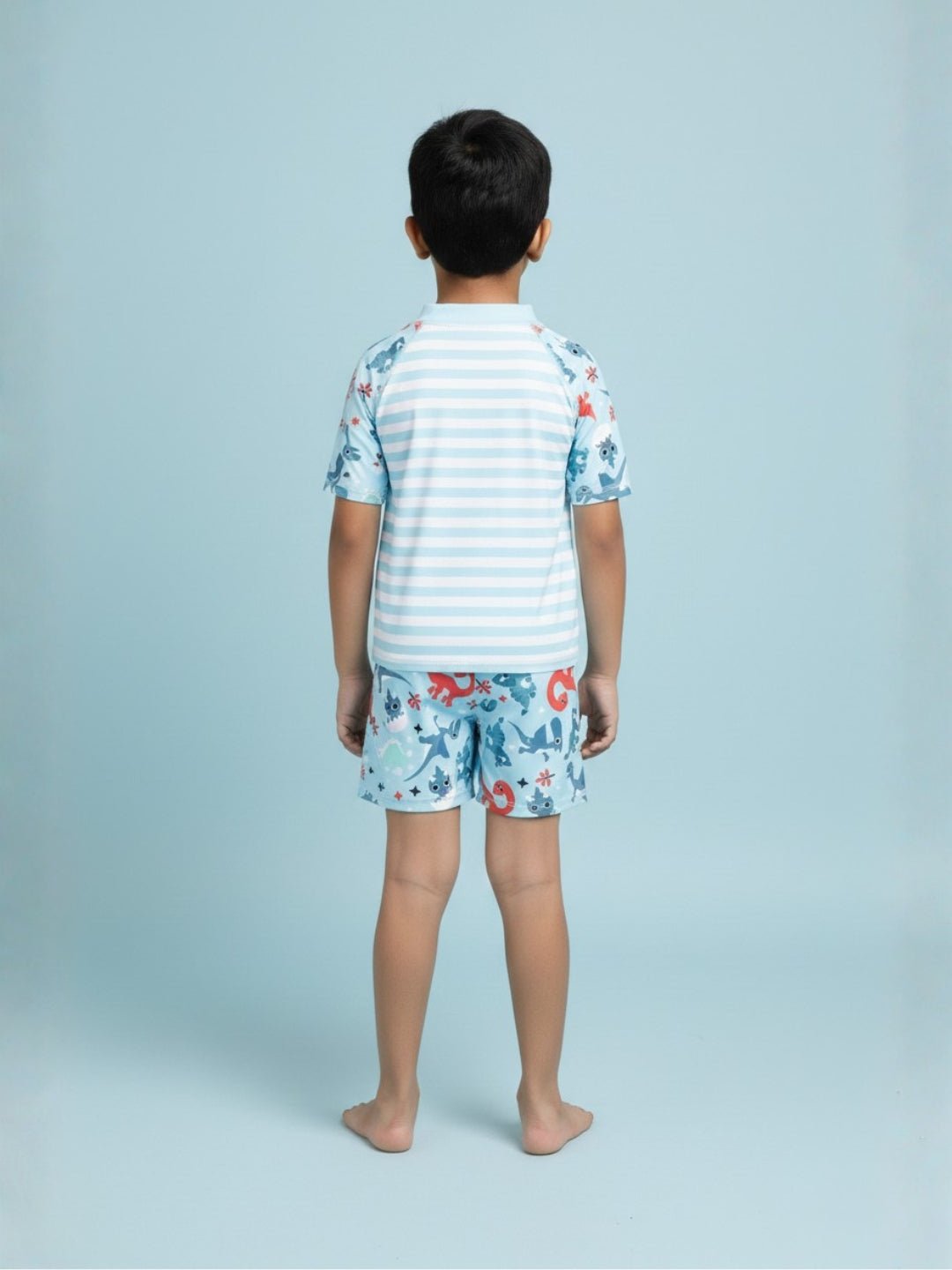 B - Ball Dino Boys T-shirt And Short Swim Set - 3 - 4 Years Kids Swimwear