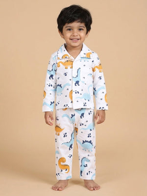 Baby and Kids Pajama Nightsuit Set - Dino Trip - 0-6 Months Baby Pyjamas Set