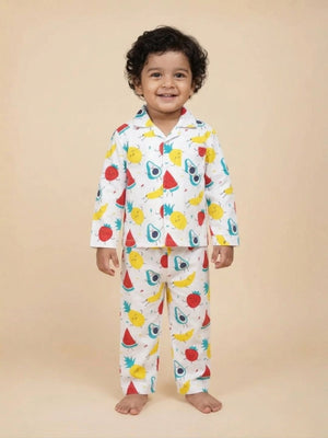 Baby and Kids Pajama Nightsuit Set - Fruity Cutie - 0-6 Months Baby Pyjamas Set