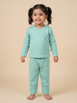 Baby and Kids Pajama Nightsuit Set - On Cloud Mine - 0-6 Months Baby Pyjamas Set