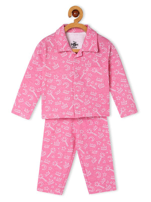 Baby and Kids Pajama Nightsuit Set- Pink-A-Boo