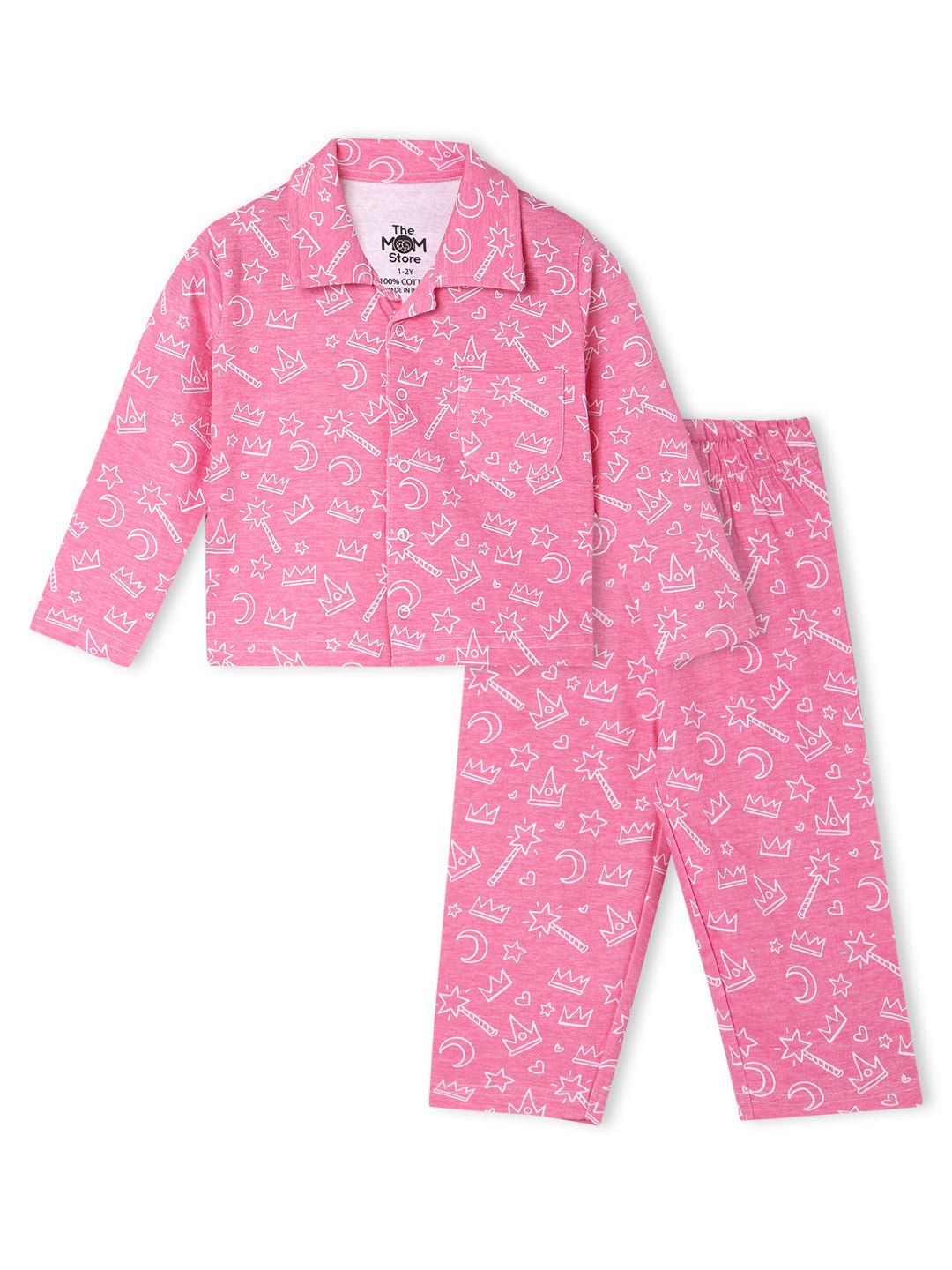 Baby and Kids Pajama Nightsuit Set- Pink-A-Boo