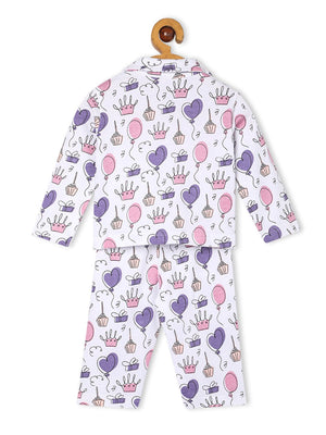 Baby and Kids Pajama Nightsuit Set- Princess Party