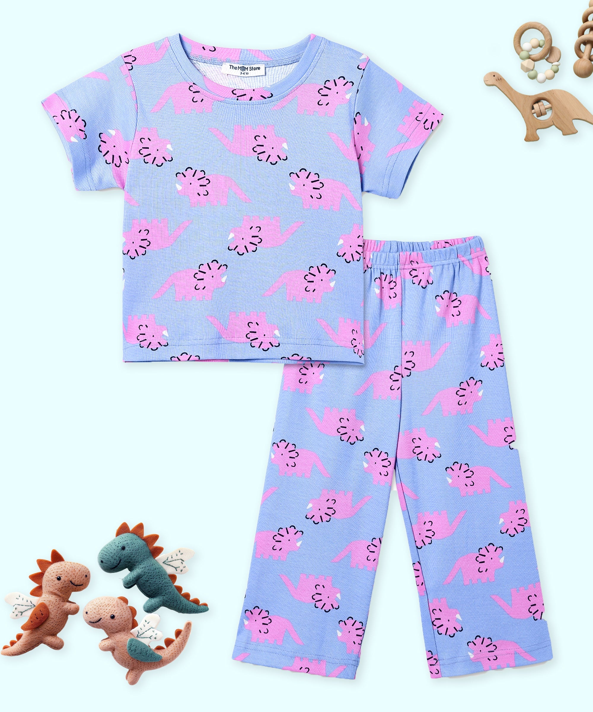 Baby and Kids Pajama Nightsuit Set - Roar & Rest - Multi Baby Pyjamas Set