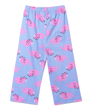 Back view of The Mom Store Roar & Rest pajama pants with repeated dinosaur design and relaxed fit.