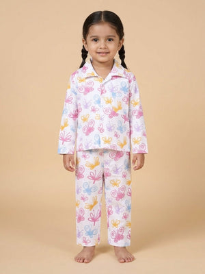Baby and Kids Pajama Nightsuit Set- Spring Wings - 0-6 Months Baby Pyjamas Set