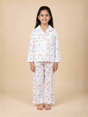Baby and Kids Pajama Nightsuit Set - Sunshine and Rainbows - 0 - 6 Months Baby Pyjamas Set