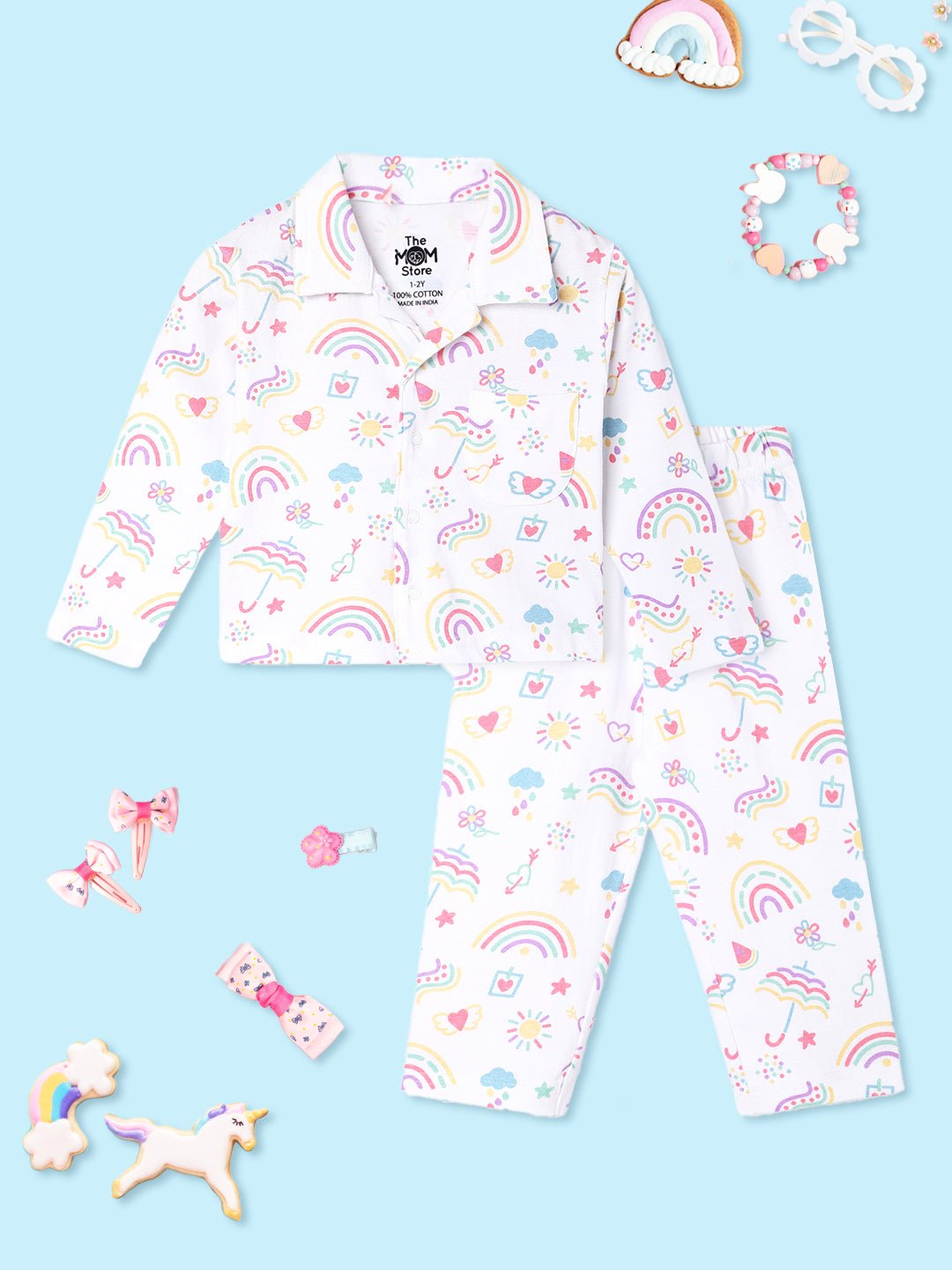 Baby and Kids Pajama Nightsuit Set- Sunshine and Rainbows