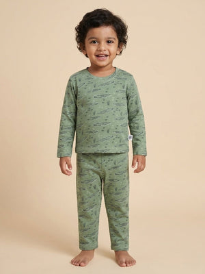 Baby and Kids Pajama Nightsuit Set- The Alligator - 0-6 Months Baby Pyjamas Set