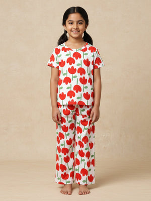 Baby and Kids Pajama Nightsuit Set - Tulip Twinkle - Multi Baby Pyjamas Set