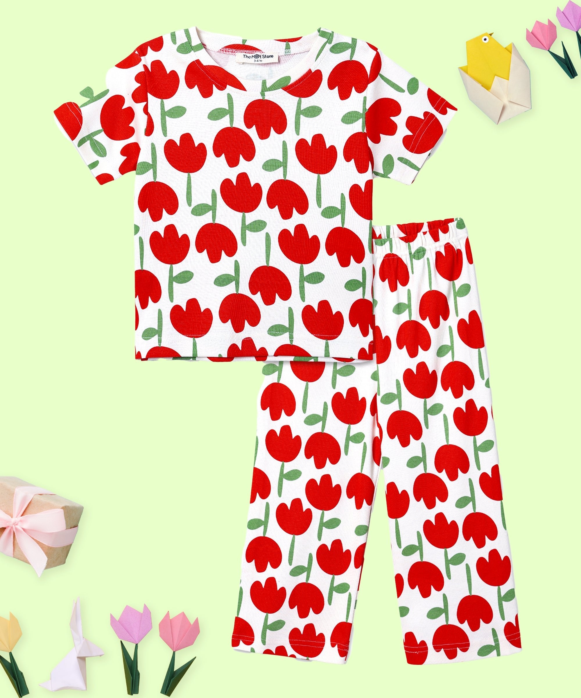 Baby and Kids Pajama Nightsuit Set - Tulip Twinkle - Multi Baby Pyjamas Set