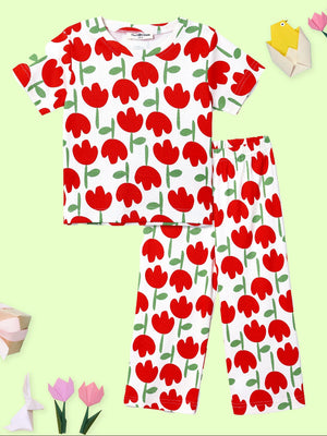 Baby and Kids Pajama Nightsuit Set - Tulip Twinkle - Multi Baby Pyjamas Set