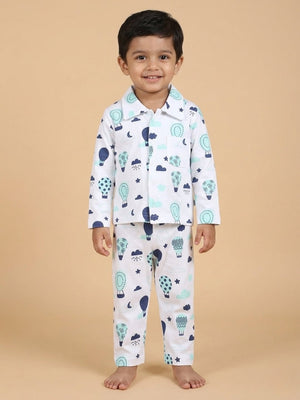 Baby and Kids Pajama Nightsuit Set - Up in the Air - 0-6 Months Baby Pyjamas Set