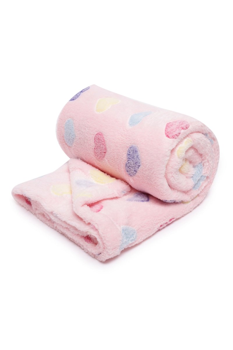 Baby Blankets- Little Hearts Club Fleece Blanket- Pink - BLKT-CB-LTHPN