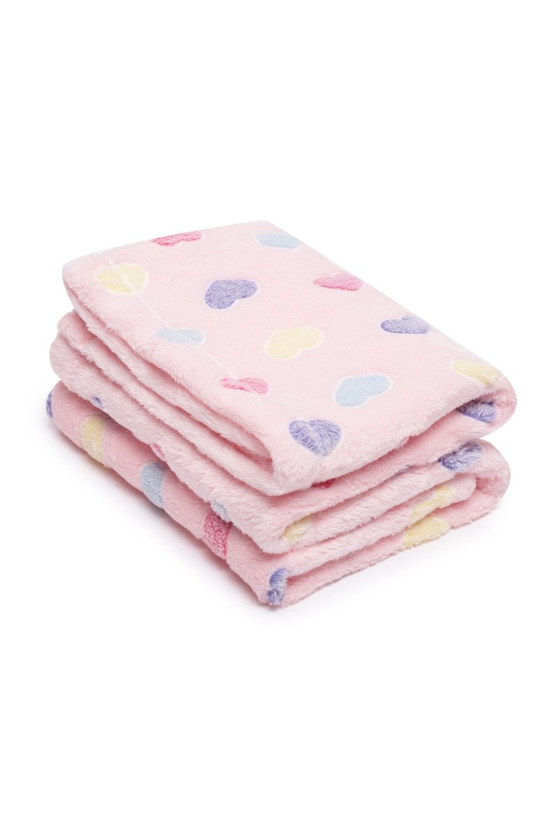 Baby Blankets- Little Hearts Club Fleece Blanket- Pink - BLKT-CB-LTHPN