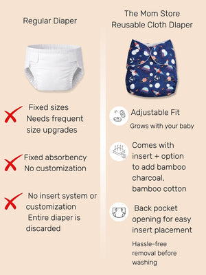 Baby Boo Print - Reusable Diaper - 3months - 3years Reusable Cloth Diaper