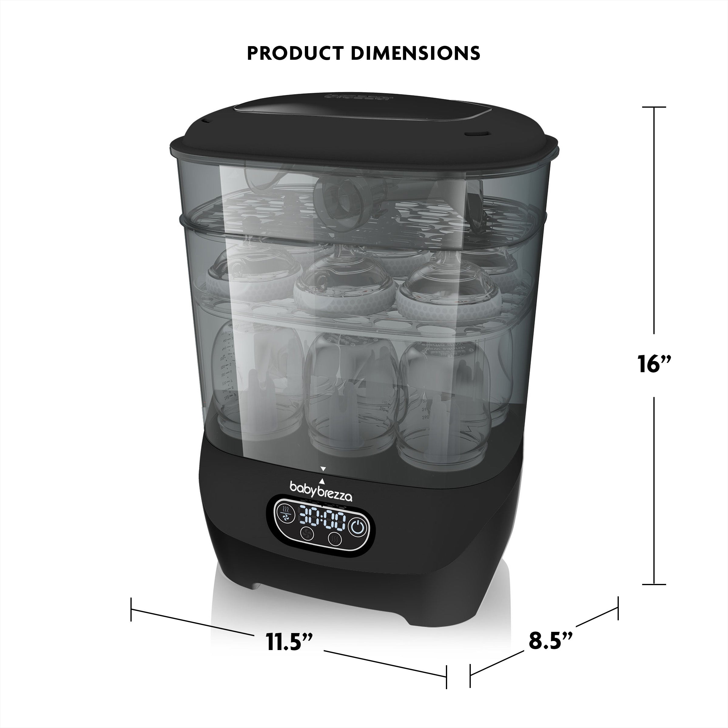 Baby Brezza One Step Baby Bottle Sterilizer And Dryer Advanced Black - BRZ0172