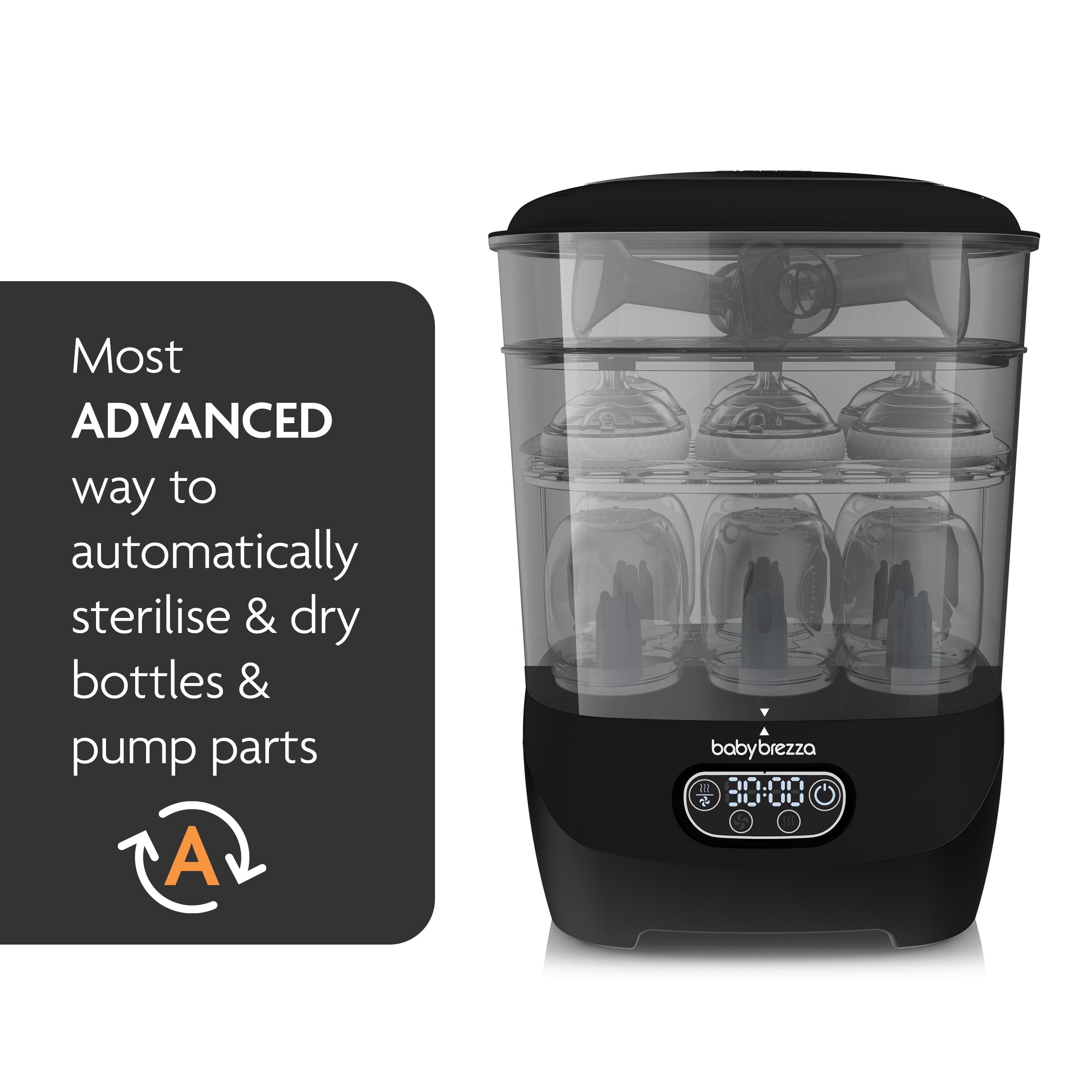Baby Brezza One Step Baby Bottle Sterilizer And Dryer Advanced Black - BRZ0172