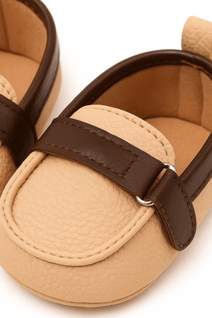 Baby Doe Beige & Brown Peterpan Prewalker Loafer - BD - BP - LOAF - BGE - SN8 - 1