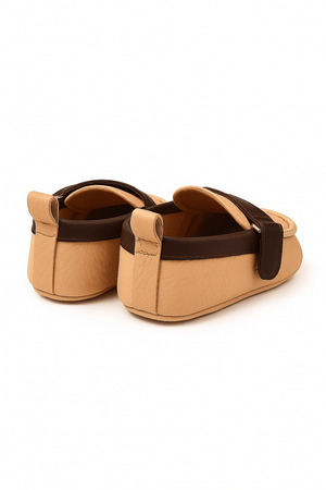 Baby Doe Beige & Brown Peterpan Prewalker Loafer - BD - BP - LOAF - BGE - SN8 - 1
