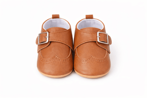 Baby Doe Brown Buckle Prewalker - 6-9M Kids Shoes & Socks